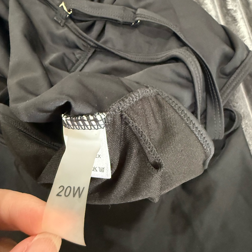 Black Asymmetrical Ruffled Swim To 20W - Picture 8 of 8